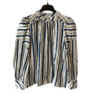 Ba&sh Women’s Striped blouses Cotton Blue White Lady 1